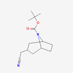 molecular formula C14H22N2O2 B12092636 Tert-butyl 3-(cyanomethyl)-8-azabicyclo[3.2.1]octane-8-carboxylate 