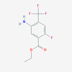 molecular formula C10H9F4NO2 B12092655 Ethyl 5-amino-2-fluoro-4-(trifluoromethyl)benzoate 