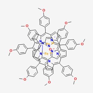 molecular formula C96H72Fe2N8O9 B12092686 iron(3+);oxygen(2-);5,10,15,20-tetrakis(4-methoxyphenyl)porphyrin-22,24-diide 