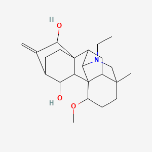 molecular formula C23H35NO3 B12092746 7-Ethyl-2-methoxy-5-methyl-12-methylidene-7-azahexacyclo[7.6.2.210,13.01,8.05,16.010,15]nonadecane-11,14-diol 