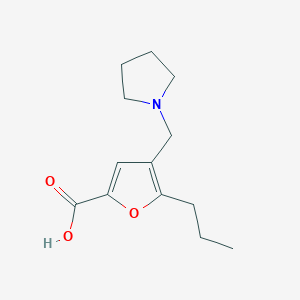 molecular formula C13H19NO3 B1209281 5-Propyl-4-(pyrrolidin-1-ylmethyl)furan-2-carboxylic acid 