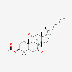 molecular formula C32H52O4 B1209282 3beta-Hydroxy lanostane-7,11-dione acetate CAS No. 6593-12-0