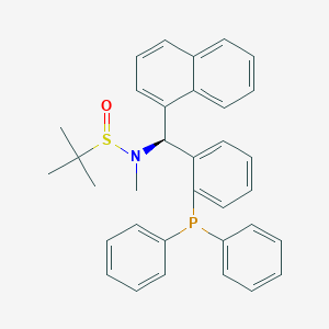 molecular formula C34H34NOPS B12092820 (R)-N-((S)-(2-(Diphenylphosphanyl)phenyl)(naphthalen-1-yl)methyl)-N,2-dimethylpropane-2-sulfinamide 