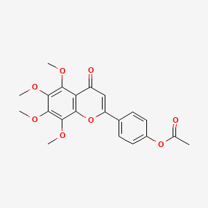 molecular formula C21H20O8 B1209283 4-(5,6,7,8-Tetramethoxy-4-oxo-4H-chromen-2-yl)phenyl acetate CAS No. 6959-55-3