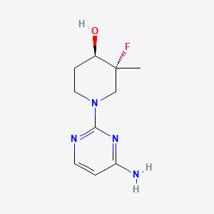 molecular formula C10H15FN4O B12092834 trans-1-(4-Aminopyrimidin-2-yl)-3-fluoro-3-methyl-piperidin-4-ol 