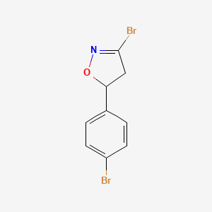 molecular formula C9H7Br2NO B12092861 Isoxazole, 3-bromo-5-(4-bromophenyl)-4,5-dihydro- CAS No. 1256364-59-6
