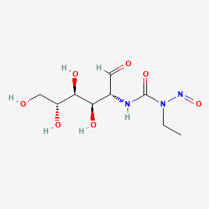 molecular formula C9H17N3O7 B1209291 Deoxy-2-(((ethylnitrosoamino)carbonyl)amino)-D-glucopyranose CAS No. 41135-12-0