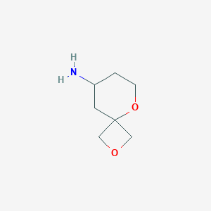 molecular formula C7H13NO2 B12092969 2,5-Dioxaspiro[3.5]nonan-8-amine 