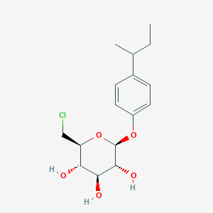 molecular formula C16H23ClO5 B1209298 beta-D-Glucopyranoside, 4-(1-methylpropyl)phenyl 6-chloro-6-deoxy- CAS No. 65558-09-0