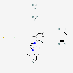 molecular formula C31H43ClIrN2-4 B12092993 carbanide;(1Z,5Z)-cycloocta-1,5-diene;iridium;(1E)-1-(2,4,6-trimethylcyclohexa-2,4-dien-1-ylidene)-3-(2,4,6-trimethylcyclohexa-2,5-dien-1-ylidene)-2H-imidazole-1,3-diium-2-ide;chloride 