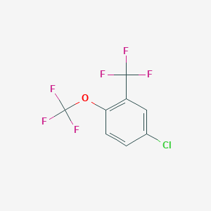 molecular formula C8H3ClF6O B012093 4-Chloro-1-trifluoromethoxy-2-trifluoromethyl-benzene CAS No. 104678-86-6