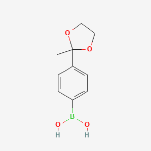 molecular formula C10H13BO4 B12093006 Boronic acid, [4-(2-methyl-1,3-dioxolan-2-yl)phenyl]- 