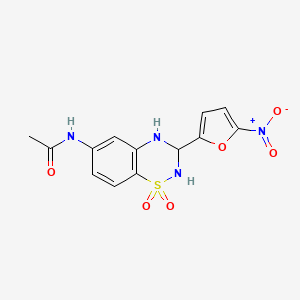 molecular formula C13H12N4O6S B1209301 Nitrofurathiazide CAS No. 56645-23-9