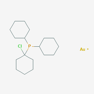 molecular formula C18H32AuClP+ B12093070 Chloro(tricyclohexylphosphine)gold(I) CAS No. 49763-41-9