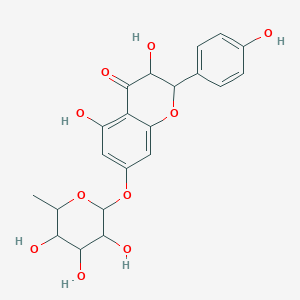 molecular formula C21H22O10 B12093099 3,5-Dihydroxy-2-(4-hydroxyphenyl)-7-(3,4,5-trihydroxy-6-methyloxan-2-yl)oxy-2,3-dihydrochromen-4-one 