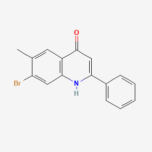 molecular formula C16H12BrNO B12093126 7-Bromo-4-hydroxy-6-methyl-2-phenylquinoline CAS No. 1189105-49-4