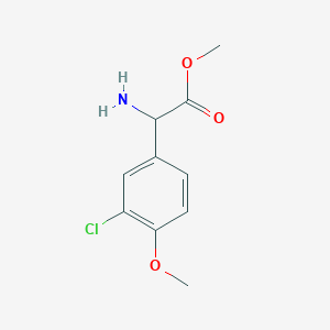 molecular formula C10H12ClNO3 B12093155 Methyl 2-amino-2-(3-chloro-4-methoxyphenyl)acetate 