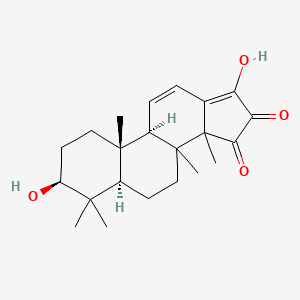 molecular formula C22H30O4 B1209318 (3S,5R,9R,10S)-3,17-dihydroxy-4,4,8,10,14-pentamethyl-2,3,5,6,7,9-hexahydro-1H-cyclopenta[a]phenanthrene-15,16-dione 