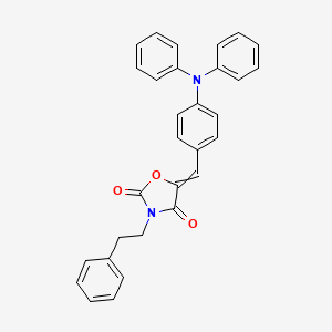 molecular formula C30H24N2O3 B12093182 2,4-Oxazolidinedione, 5-((4-(diphenylamino)phenyl)methylene)-3-(2-phenylethyl)- CAS No. 506426-96-6
