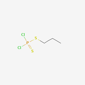 molecular formula C3H7Cl2PS2 B12093301 Phosphorodichloridodithioic acid, propyl ester CAS No. 5390-61-4