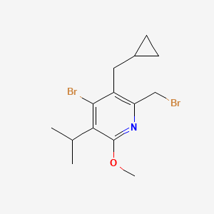 molecular formula C14H19Br2NO B12093327 4-Bromo-2-(bromomethyl)-3-(cyclopropylmethyl)-5-isopropyl-6-methoxypyridine 