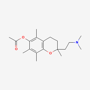 molecular formula C19H29NO3 B1209334 6-Acetyloxy-3,4-dihydro-N,N,2,5,7,8-hexamethyl-2H-1-benzopyran-2-ethanamine 