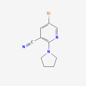 molecular formula C10H10BrN3 B12093356 5-Bromo-2-(pyrrolidin-1-yl)nicotinonitrile 