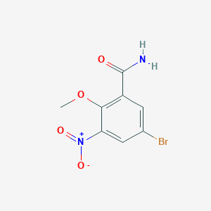molecular formula C8H7BrN2O4 B12093360 Benzamide, 5-bromo-2-methoxy-3-nitro- 