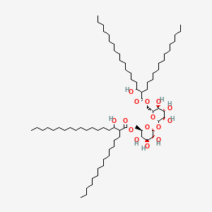 molecular formula C76H146O15 B1209337 [(2R,3S,4S,5S,6R)-3,4,5-trihydroxy-6-[(3S,4S,5S,6R)-3,4,5-trihydroxy-6-[(3-hydroxy-2-tetradecyloctadecanoyl)oxymethyl]oxan-2-yl]oxyoxan-2-yl]methyl 3-hydroxy-2-tetradecyloctadecanoate CAS No. 93714-04-6