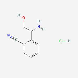 molecular formula C9H11ClN2O B12093405 2-(1-amino-2-hydroxyethyl)benzonitrile HCL 