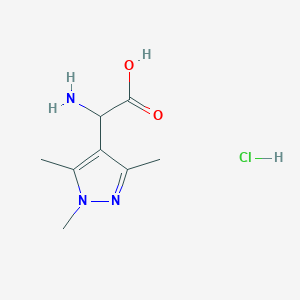 molecular formula C8H14ClN3O2 B12093412 amino(1,3,5-trimethyl-1H-pyrazol-4-yl)acetic acid hydrochloride 