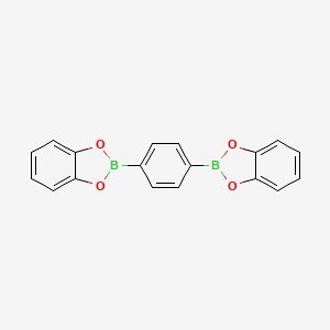 molecular formula C18H12B2O4 B12093422 1,3,2-Benzodioxaborole, 2,2'-(1,4-phenylene)bis- CAS No. 98494-81-6