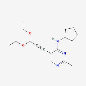 molecular formula C17H25N3O2 B12093452 2-chloro-N-cyclopentyl-5-(3,3-diethoxy-1-propyn-1-yl)-4-Pyrimidinamine 