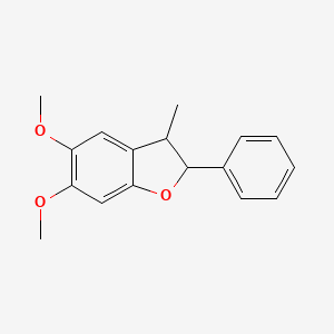 molecular formula C17H18O3 B12093458 5,6-Dimethoxy-3-methyl-2-phenyl-2,3-dihydro-1-benzofuran 