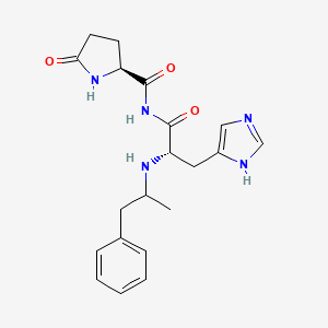 molecular formula C20H25N5O3 B1209348 4-Imidazolepropionamide, N-(alpha-methylphenethyl)-alpha-((2-oxo-5-pyrrolidinyl)formamido)- CAS No. 67543-14-0