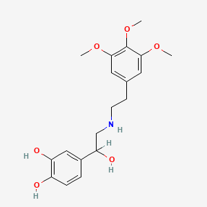 molecular formula C19H25NO6 B1209355 4-(1-Hydroxy-2-((2-(3,4,5-trimethoxyphenyl)ethyl)amino)ethyl)-1,2-benzenediol CAS No. 108930-00-3