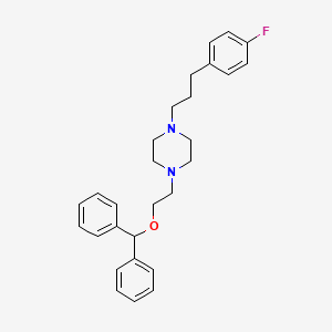 B1209356 1-(2-(Diphenylmethoxy)ethyl)-4-(3-(4-fluorophenyl)propyl)piperazine CAS No. 76778-23-9