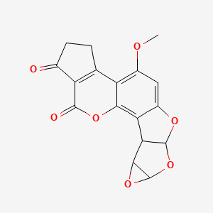 molecular formula C17H12O7 B12093564 12-Methoxy-5,7,9,20-tetraoxahexacyclo[11.7.0.02,10.03,8.04,6.014,18]icosa-1,10,12,14(18)-tetraene-17,19-dione 