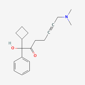 molecular formula C19H25NO2 B1209357 1-Cyclobutyl-7-(dimethylamino)-1-hydroxy-1-phenylhept-5-yn-2-one CAS No. 136722-45-7