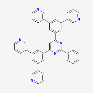 molecular formula C42H28N6 B12093578 4,6-Bis(3,5-di(pyridin-3-yl)phenyl)-2-phenylpyrimidine 
