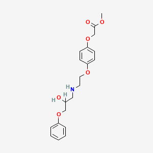 molecular formula C20H25NO6 B1209358 Acetic acid,2-[4-[2-[(2-hydroxy-3-phenoxypropyl)amino]ethoxy]phenoxy]-, methyl ester,hydrochloride (1:1) 