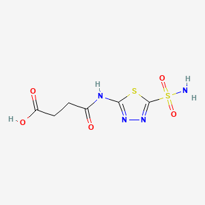 molecular formula C6H8N4O5S2 B1209359 4-Oxo-4-((5-sulfamoyl-1,3,4-thiadiazol-2-yl)amino)butanoic acid CAS No. 78851-85-1