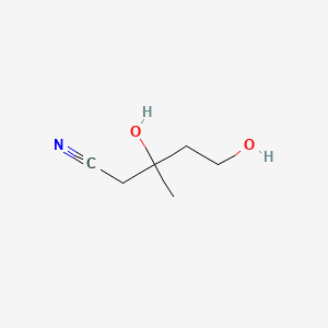 molecular formula C6H11NO2 B12093629 Pentanenitrile, 3,5-dihydroxy-3-methyl 