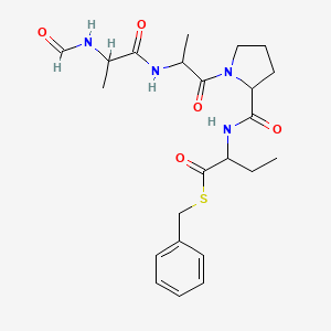 molecular formula C23H32N4O5S B12093638 S-benzyl 2-[[1-[2-(2-formamidopropanoylamino)propanoyl]pyrrolidine-2-carbonyl]amino]butanethioate 