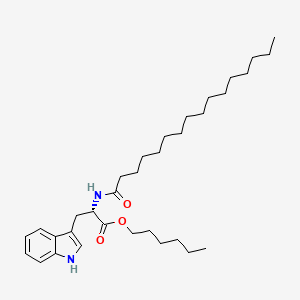 molecular formula C33H54N2O3 B1209364 N-Palmitoyltryptophan n-hexyl ester CAS No. 81591-68-6