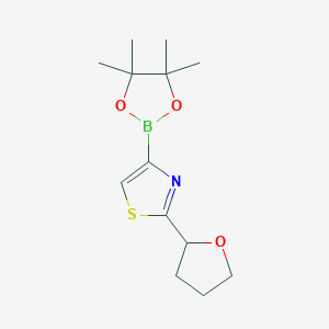 molecular formula C13H20BNO3S B12093670 2-(Tetrahydrofuran-2-yl)-4-(4,4,5,5-tetramethyl-1,3,2-dioxaborolan-2-yl)thiazole 
