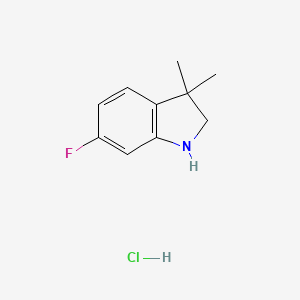 molecular formula C10H13ClFN B12093707 6-fluoro-3,3-dimethyl-2,3-dihydro-1H-indole hydrochloride 