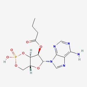 molecular formula C14H18N5O7P B12093720 Adenosine, cyclic 3',5'-(hydrogen phosphate) 2'-butanoate CAS No. 15392-98-0