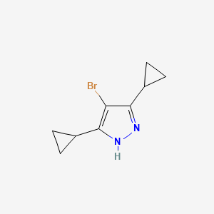 molecular formula C9H11BrN2 B12093726 4-bromo-3,5-dicyclopropyl-1H-pyrazole 