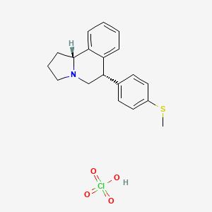 molecular formula C19H22ClNO4S B1209373 (6S,10bR)-6-(4-methylsulfanylphenyl)-1,2,3,5,6,10b-hexahydropyrrolo[2,1-a]isoquinoline;perchloric acid CAS No. 96795-90-3
